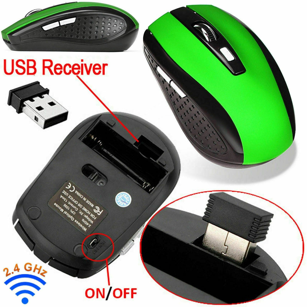 Souris optique sans fil 2,4 GHz et récepteur USB pour ordinateur portable PC DPI États-Unis