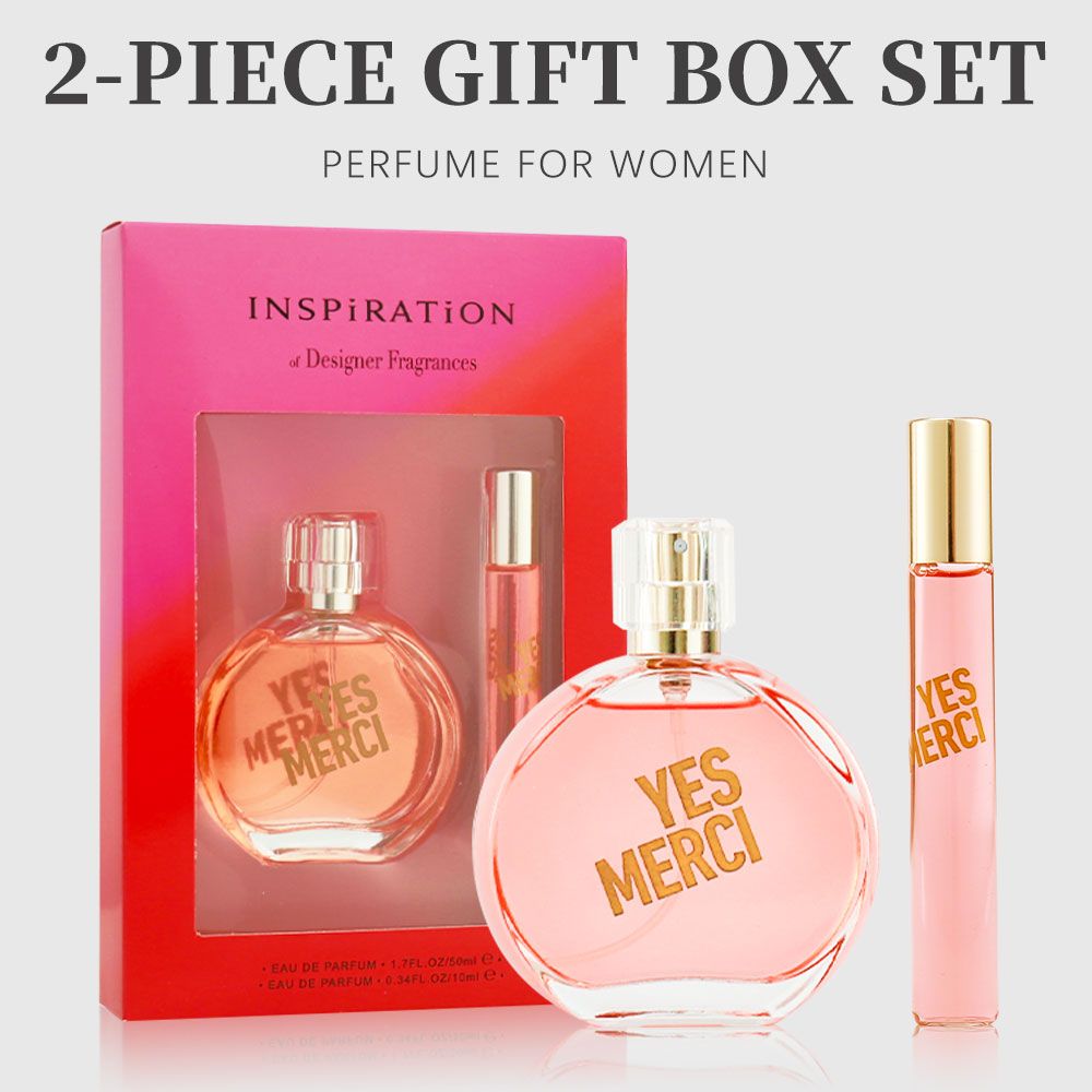 2-teiliges Set, Damen-Eau de Parfum Geschenkbox, langanhaltender Duft, Noten von Wassermelone, Birne, Tee, Acai-Beere, für Weihnachtsgeschenke, Dating, Alltag, 50 ml Parfüm, 10 ml Parfüm