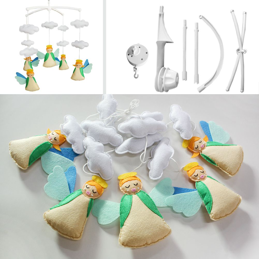 Engel Babyzimmer Hängendes Musik-Mobile Kinderbett-Spielzeug Babybett-Mobile Kinderzimmer-Deko für Mädchen Jungen