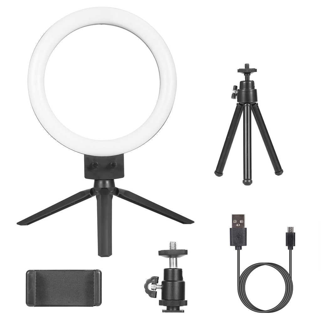 9" Dimmbare LED-Ringlampe mit Stativ, Telefon, Selfie-Kamera, Studio, Foto, Video, Make-up-Lampe