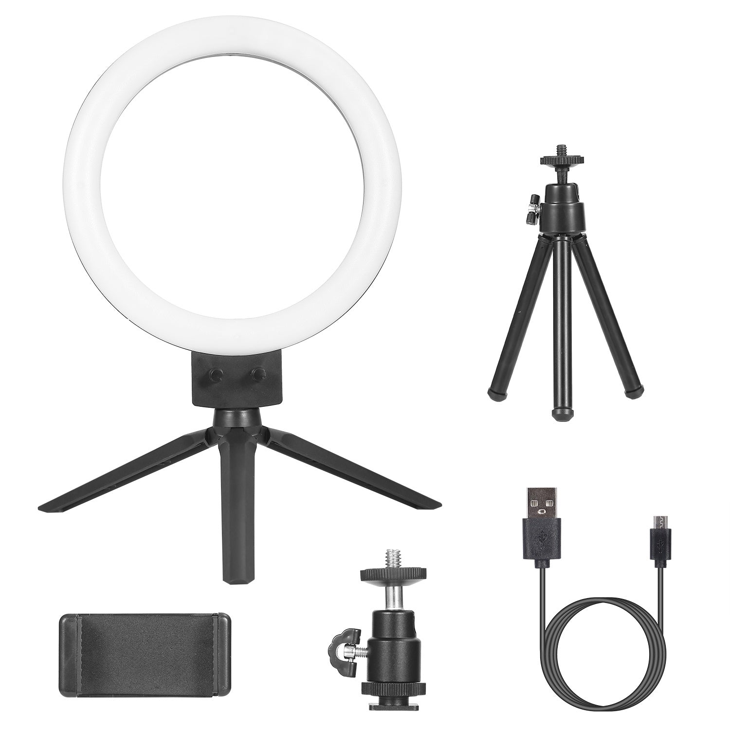 9" Dimmbare LED-Ringlampe mit Stativ, Telefon, Selfie-Kamera, Studio, Foto, Video, Make-up-Lampe