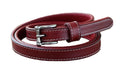 Ceinture fine pour femmes pour jeans robes, ceinture fine vintage; Rouge Foncé
