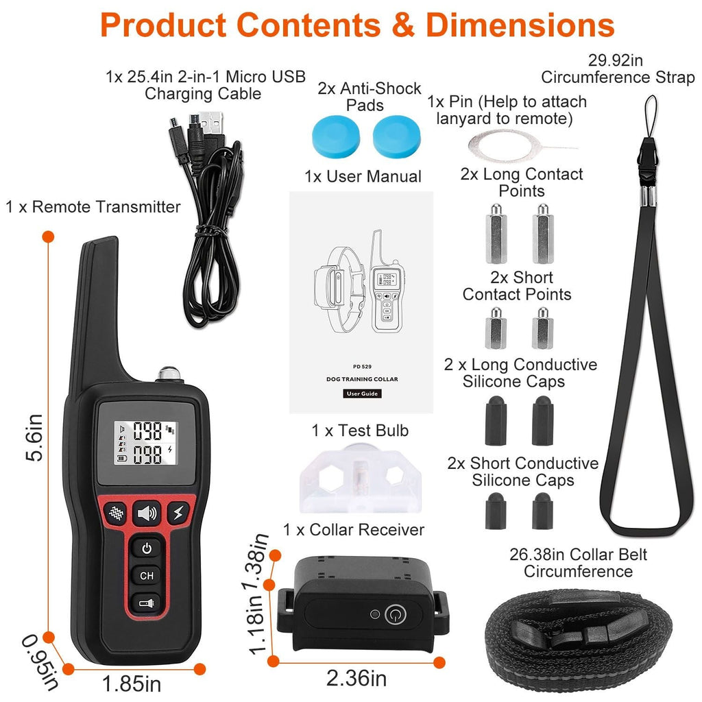 Ferntrainer für Hunde – 3280FT wasserdicht mit Vibrations-, Piepton- und Schockfunktionen