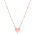 Collier mini cœur poli en or rose 14 carats