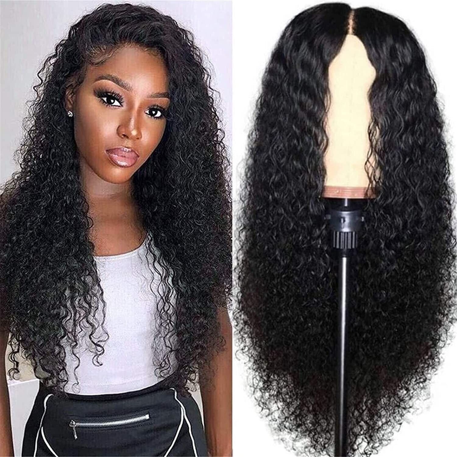 Perruque Avant de Cheveux AA Femmes Brésiliennes Cheveux Humains Longs Frisés Ondulés Perruques en Dentelle US 2023