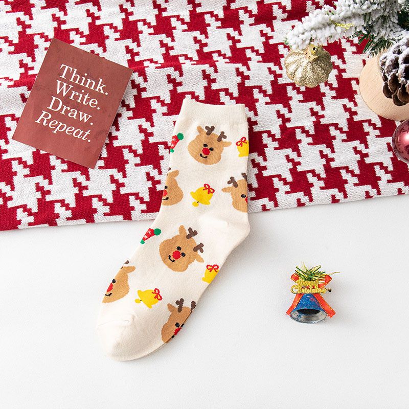 4 Paar Weihnachtssocken Damen Lustige Weihnachtsmann Weihnachtsschneemann Socken Kawaii Cartoon Tier Mädchen Süße Neuheit Weihnachtsgeschenksocken