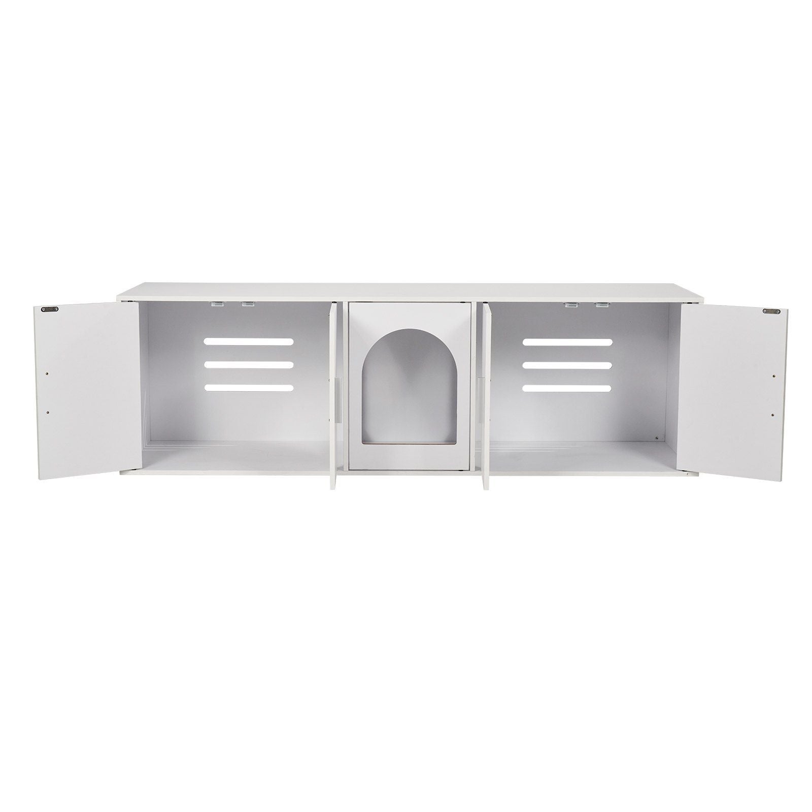 Katzenklo-Versteck aus Holz Katzenmöbel Versteckt 147 cm Weiß