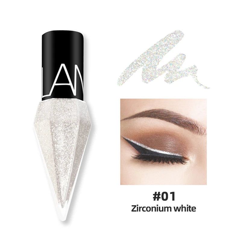 Neuer professioneller schimmernder Eyeliner Kosmetik für Frauen Pigment Silber Roségold flüssiger Glitzer-Eyeliner Günstiges Make-up