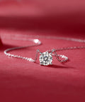 Mein Herz wird ewig halten – Ein modisches und trendiges Schmuck-Halsketten-Anhänger-Set mit 1-Karat und 2-Karat Moissanit aus S925 Sterlingsilber