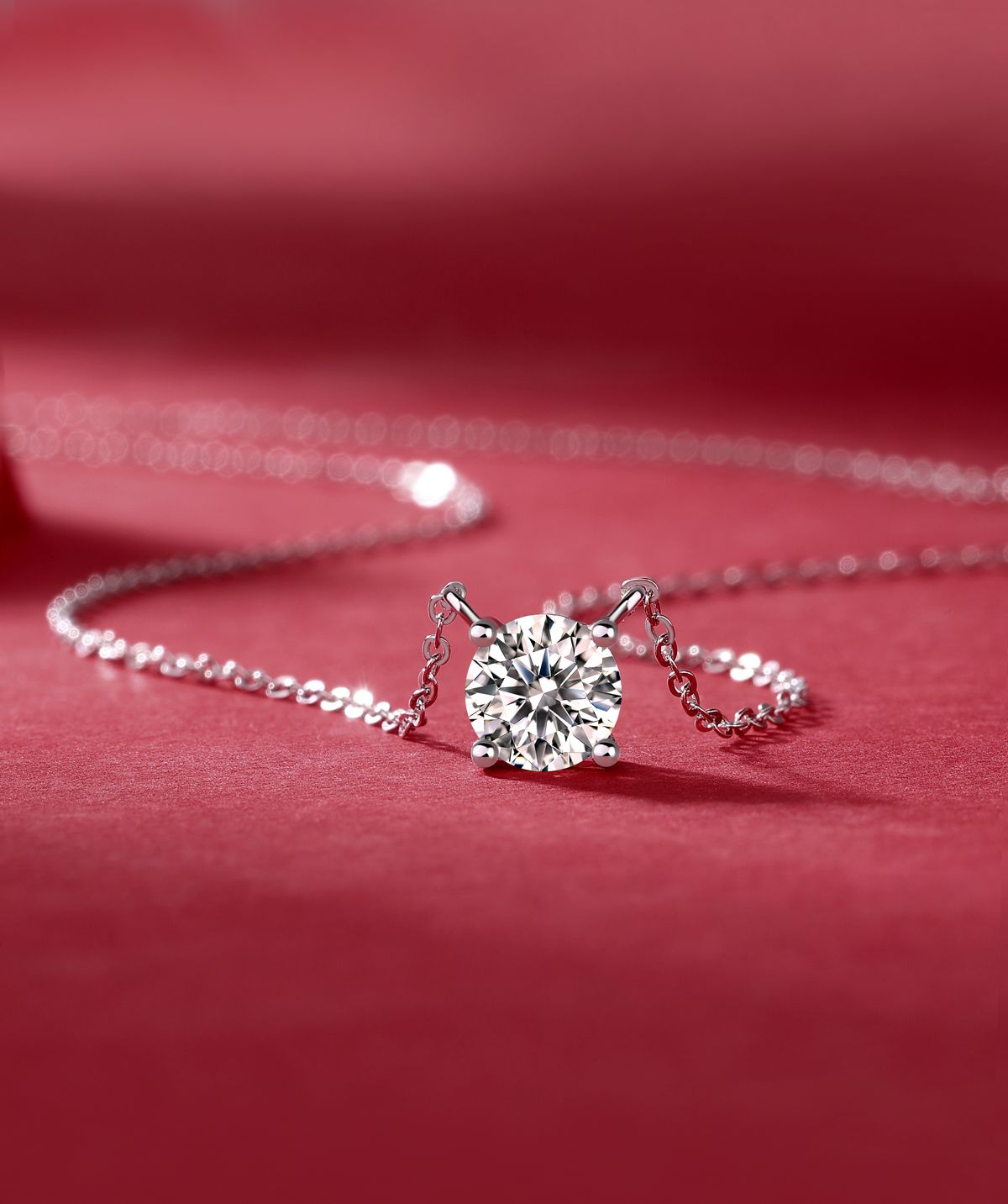 Mein Herz wird ewig halten – Ein modisches und trendiges Schmuck-Halsketten-Anhänger-Set mit 1-Karat und 2-Karat Moissanit aus S925 Sterlingsilber