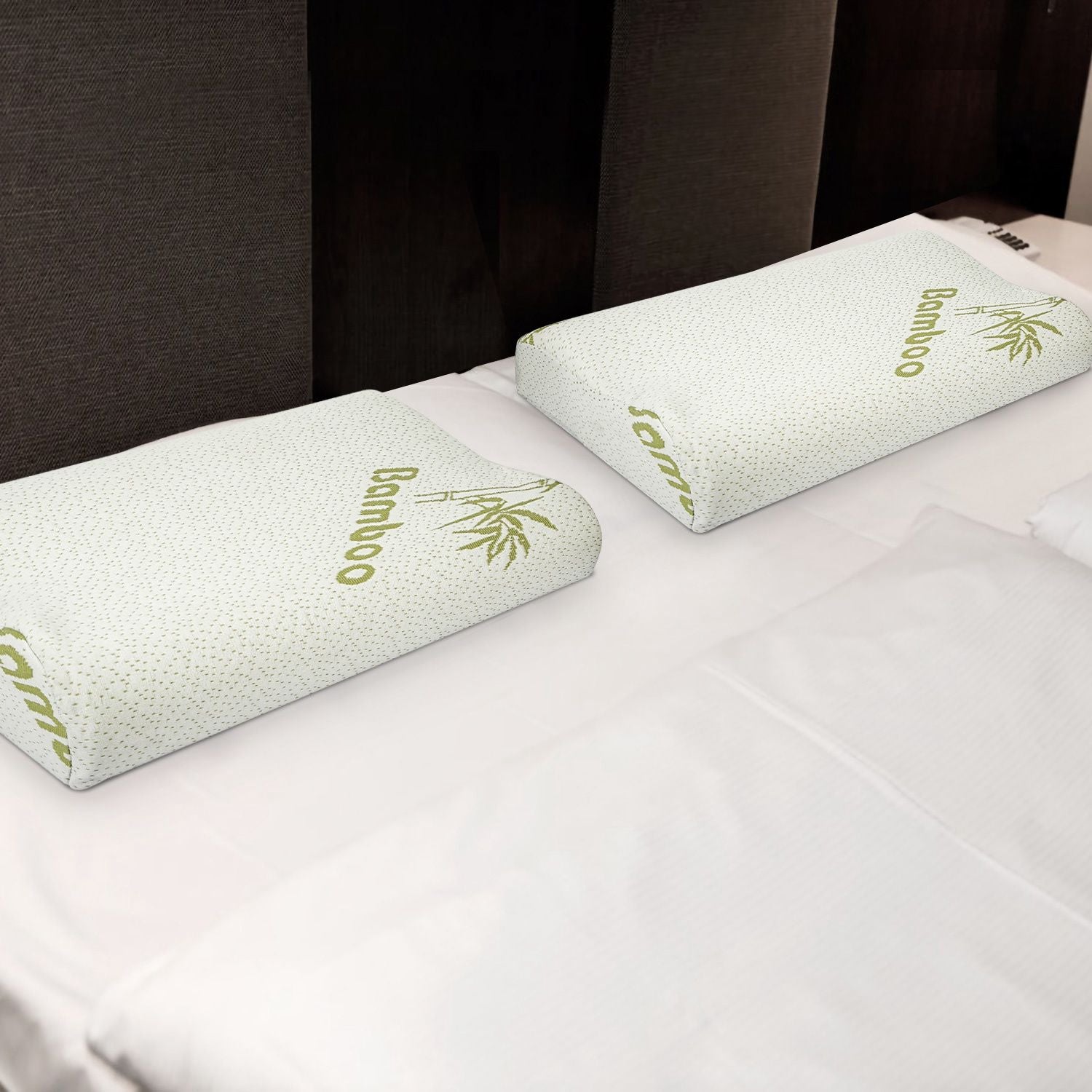 Bambus Memory Foam Schlaf Kissen Konturiertes Nackenstützkissen Orthopädisches Kissen Nackenstütze Atmungsaktives Kissen