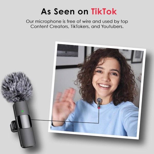 Kabelloses Mikrofon für iPhone, iPad, Android, Lavaliermikrofon für Videoaufnahmen – 2er-Pack iPhone-Mikrofon mit kristallklarer Aufnahme und USB-C für Podcast-Mikrofon, ASMR, TikTok