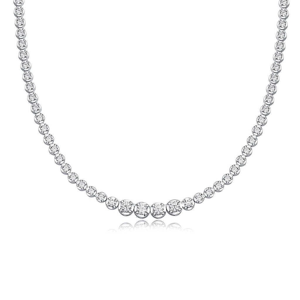 Im Namen des Lichts – Ein modisches und trendiges Schmuckset aus Halskette und Anhänger, besetzt mit Moissanit, S925 Sterlingsilber und platinbeschichtetem Diamanten
