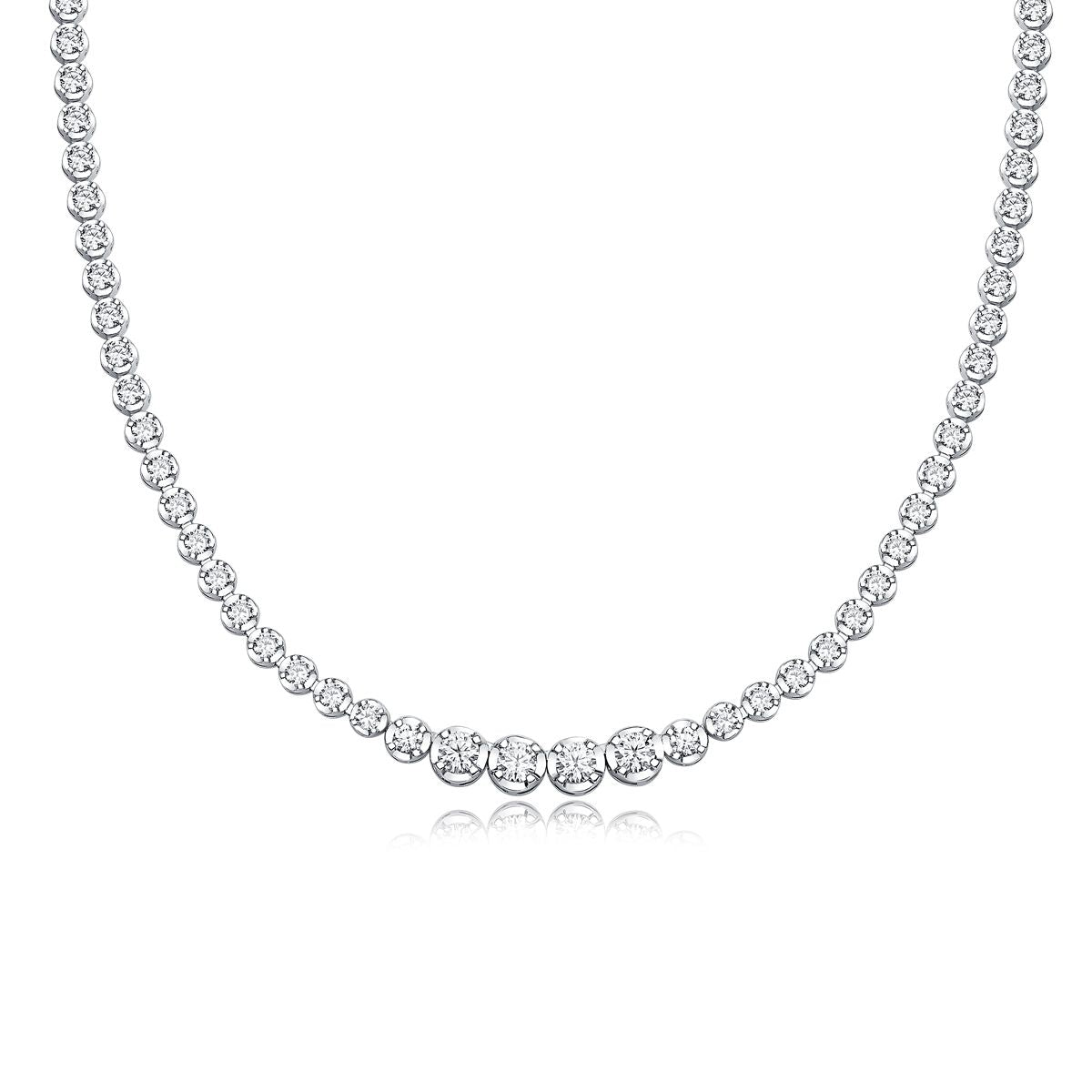 Im Namen des Lichts – Ein modisches und trendiges Schmuckset aus Halskette und Anhänger, besetzt mit Moissanit, S925 Sterlingsilber und platinbeschichtetem Diamanten