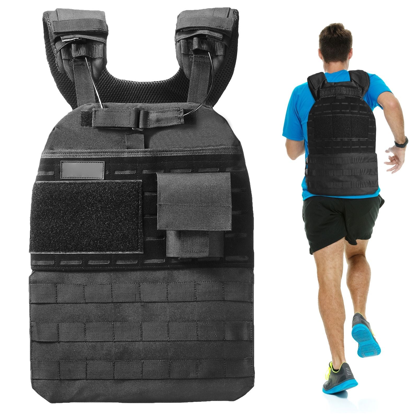Gewichtsweste, 40lb Gewichtsweste, Verstellbare Gewichtsweste für Damen und Herren, Trainingsgerät für Kraft- und Ausdauertraining, Laufen, Joggen, Gehen, Fitness und Gewichtsverlust