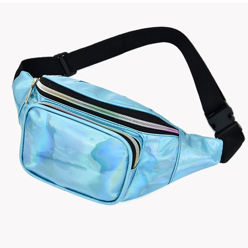 Damen Holografische Gürteltasche Herren Glänzende Bauchtasche Hologramm Hüfttasche Reise Laser Brusttasche mit verstellbarem Gurt für Reisen