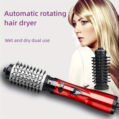 2-in-1 Elektrischer rotierender Lockenkamm und Haartrockner für Salon-Qualität-Styling zu Hause