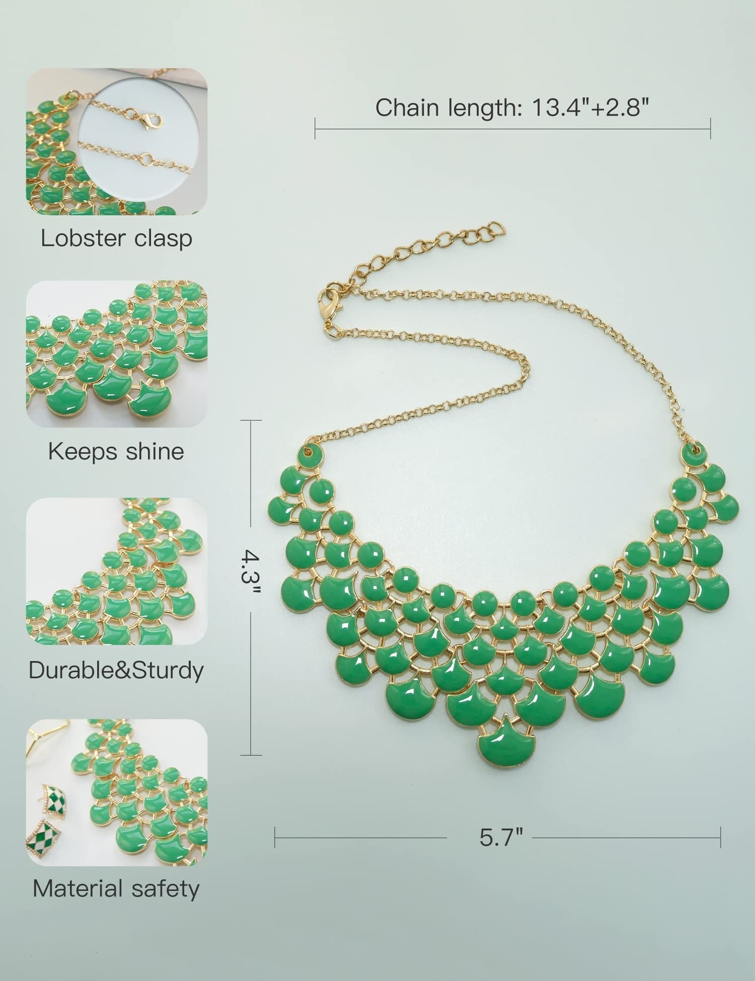 Jane Stone Modeaussage Collier Halskette Vintage Durchbrochenes Lätzchen Kostüm Schmuck