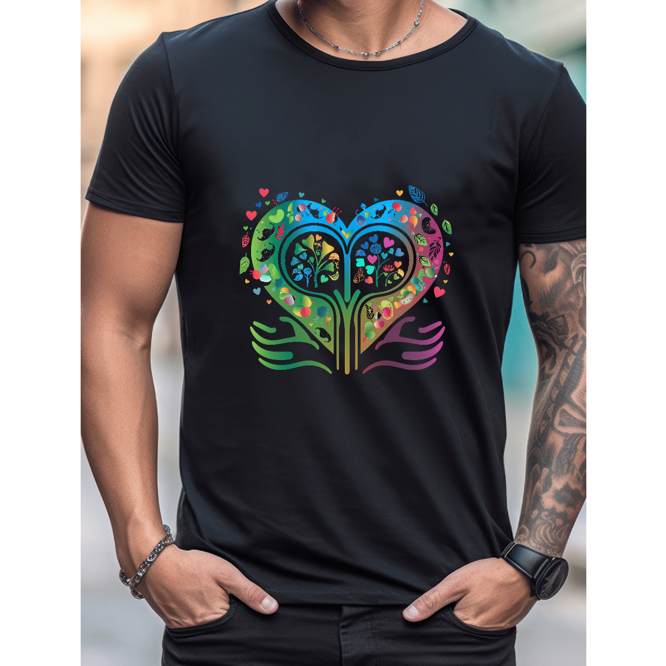 Stilvoll feiern mit diesem 100 % Baumwoll-Herren-T-Shirt zum Valentinstag