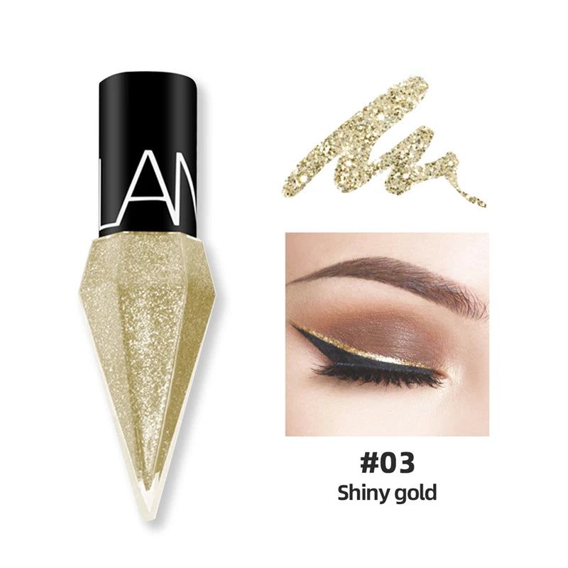 Neuer professioneller schimmernder Eyeliner Kosmetik für Frauen Pigment Silber Roségold flüssiger Glitzer-Eyeliner Günstiges Make-up