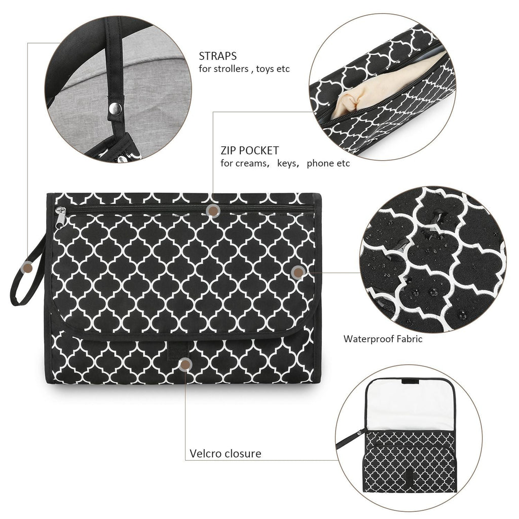 Wickelunterlage für Babys, Mutter-Kind-Reise-Wickelunterlage, tragbar, wasserdicht, multifunktional, Feuchttücher-Tasche, Wickeltaschen-Zubehör