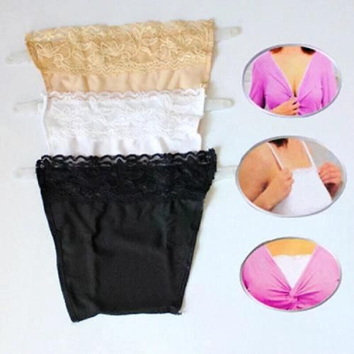 8er-Pack Damen Spitzen-Cami-Clip-on-Schein-Top-Overlay-Bescheidenheitseinsatz für tief ausgeschnittene Hemden