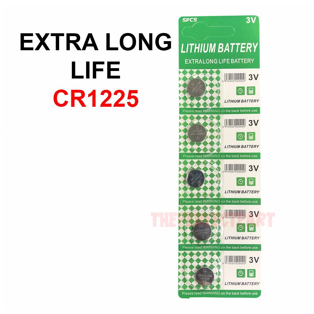 5 St. Neue Lithiumbatterie 3V CR1225/CR 1225 Knopfzelle für Uhren EXTRA LANGE LEBENSDAUER