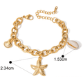 18K vergoldetes Meeres-Charm-Armband – Edelstahl Coastal Schmuckkollektion