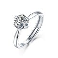 Bague Classique à Six Griffes avec Moissanite 1 Carat 2 Carats 3 Carats 5 Carats en Argent Sterling S925, Bijou Tendance Bague Diamant Classique