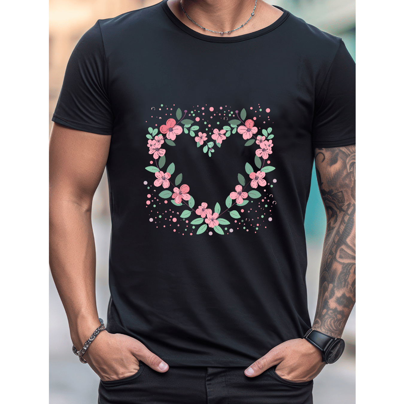 Stilvoll feiern mit diesem 100 % Baumwoll-Herren-T-Shirt zum Valentinstag