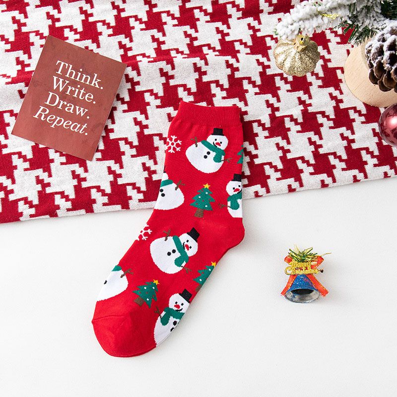 4 Paar Weihnachtssocken Damen Lustige Weihnachtsmann Weihnachtsschneemann Socken Kawaii Cartoon Tier Mädchen Süße Neuheit Weihnachtsgeschenksocken