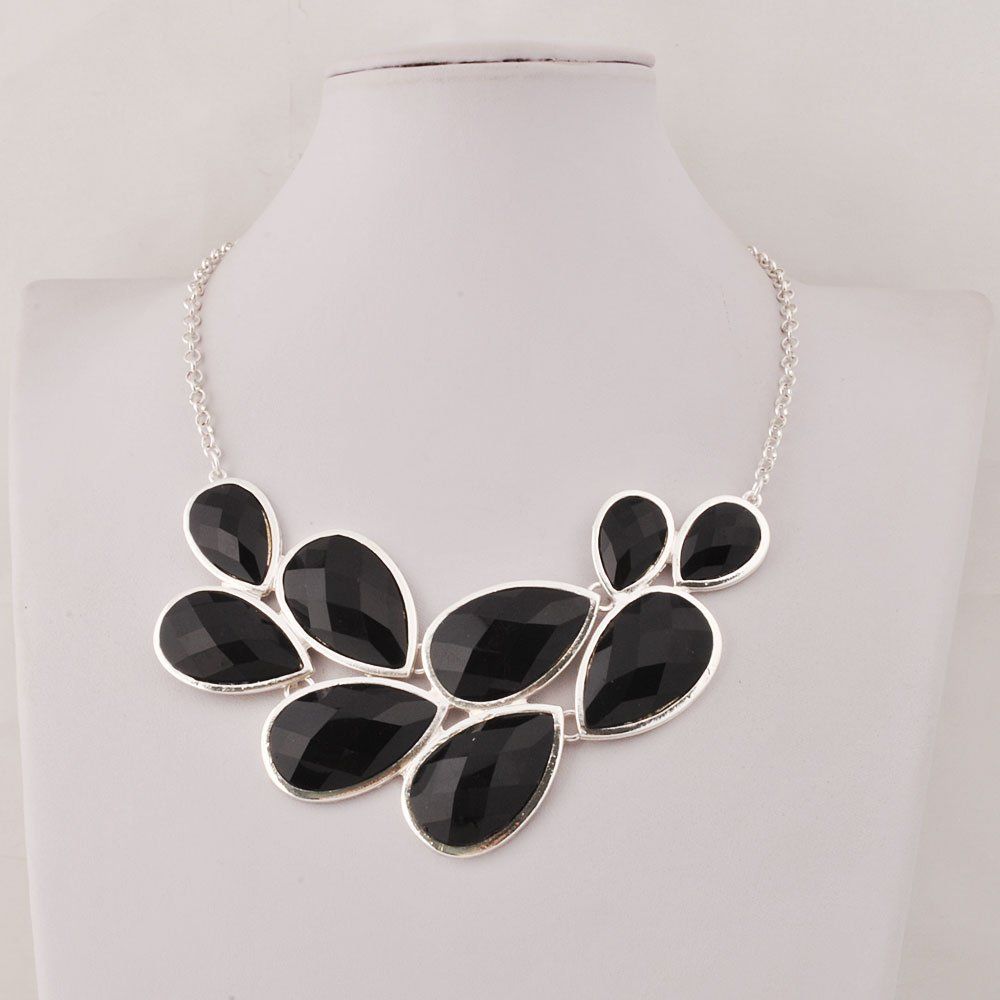 Jane Stone Modeaussage Collier Halskette Vintage Durchbrochenes Lätzchen Kostüm Schmuck