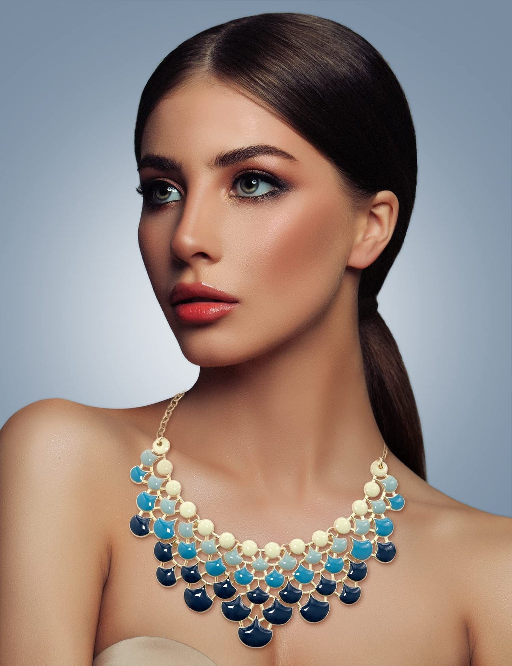 Jane Stone Modeaussage Collier Halskette Vintage Durchbrochenes Lätzchen Kostüm Schmuck