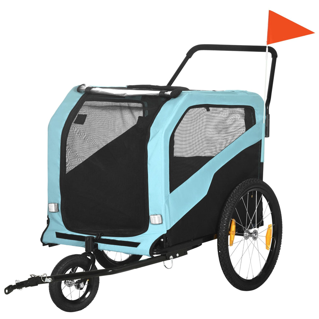 Haustier-Kinderwagen - 2-in-1 Großer Hundeanhänger & Kinderwagen Combo mit Sicherheitskupplung Schnellspannrädern Fußstütze Haustier Fahrradanhänger