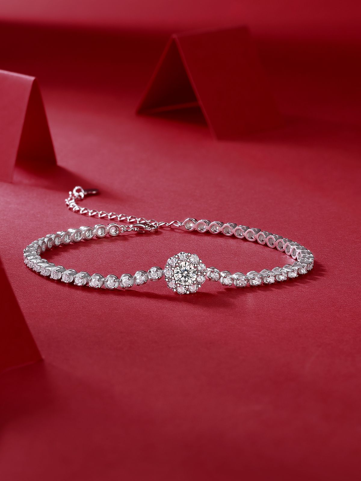 Bracelet Magpie Bridge - Argent sterling 925 serti de moissanite 0,5 carat plaqué platine - Bijoux tendance