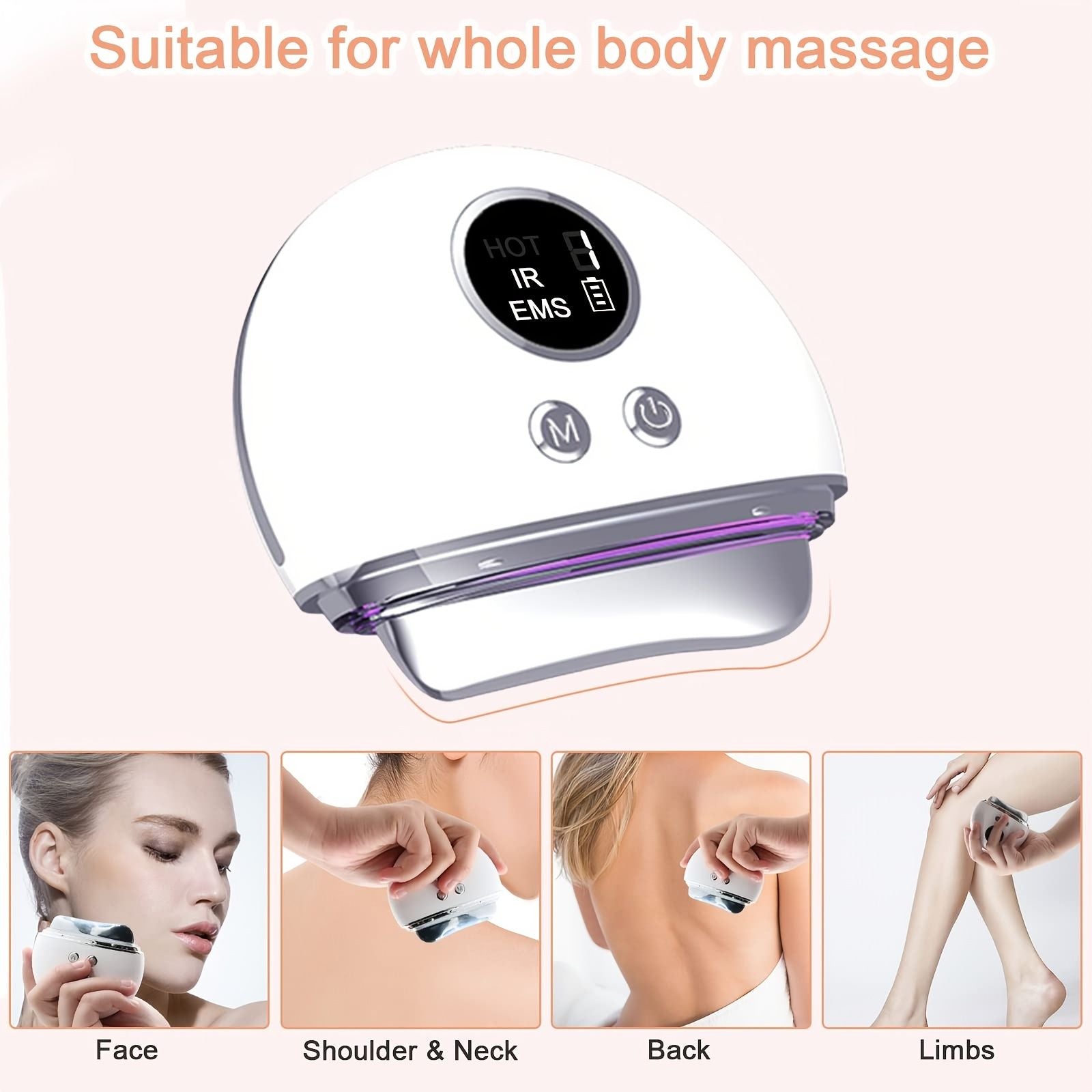 1 Stk. Elektrisches Gua Sha Gesichtsgerät; Gesichtsschabemassagegerät mit 9 Modi; Hautpflegegerät zur Anti-Aging-Behandlung; Verbesserung der Gesichtskontur