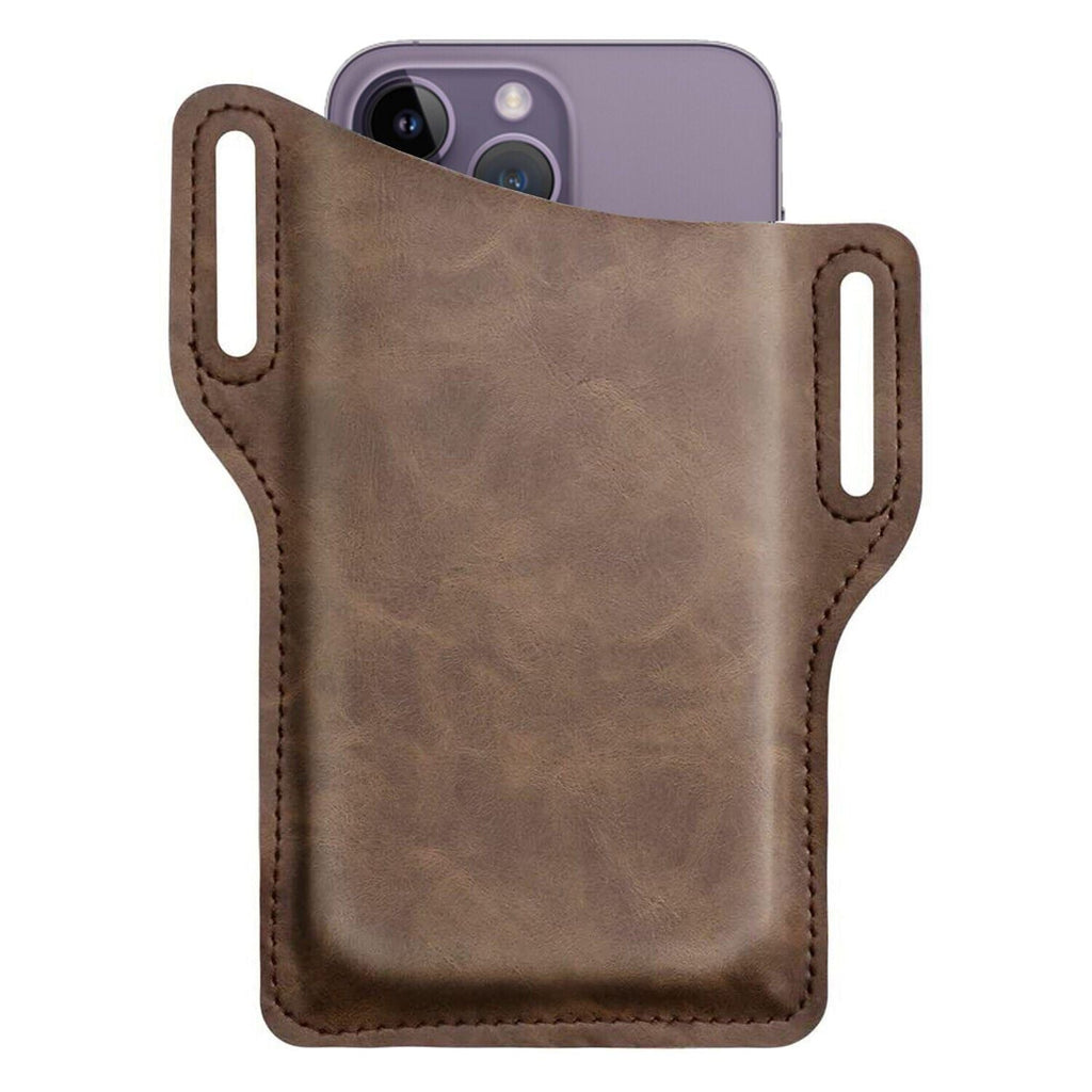 Sac de ceinture pour homme pour téléphone portable, pochette de taille en cuir, étui portefeuille