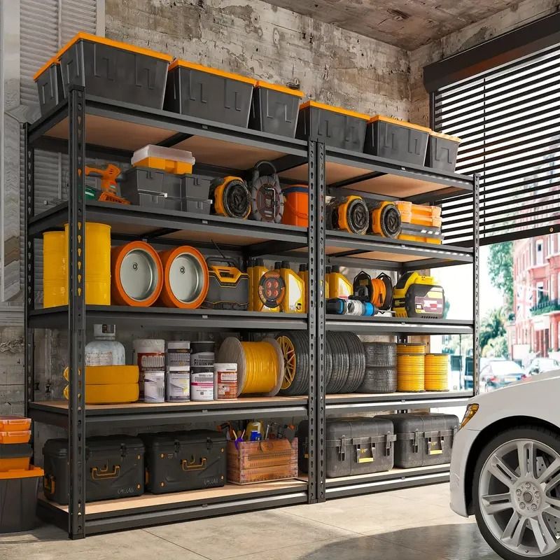 5-stöckiges Metallregal für die Garage, verstellbares Lagerregal 90 cm B x 183 cm H x 40 cm T, Mehrzweck-Organizer für Garage, Keller, Hauswirtschaftsraum und Lagerräume