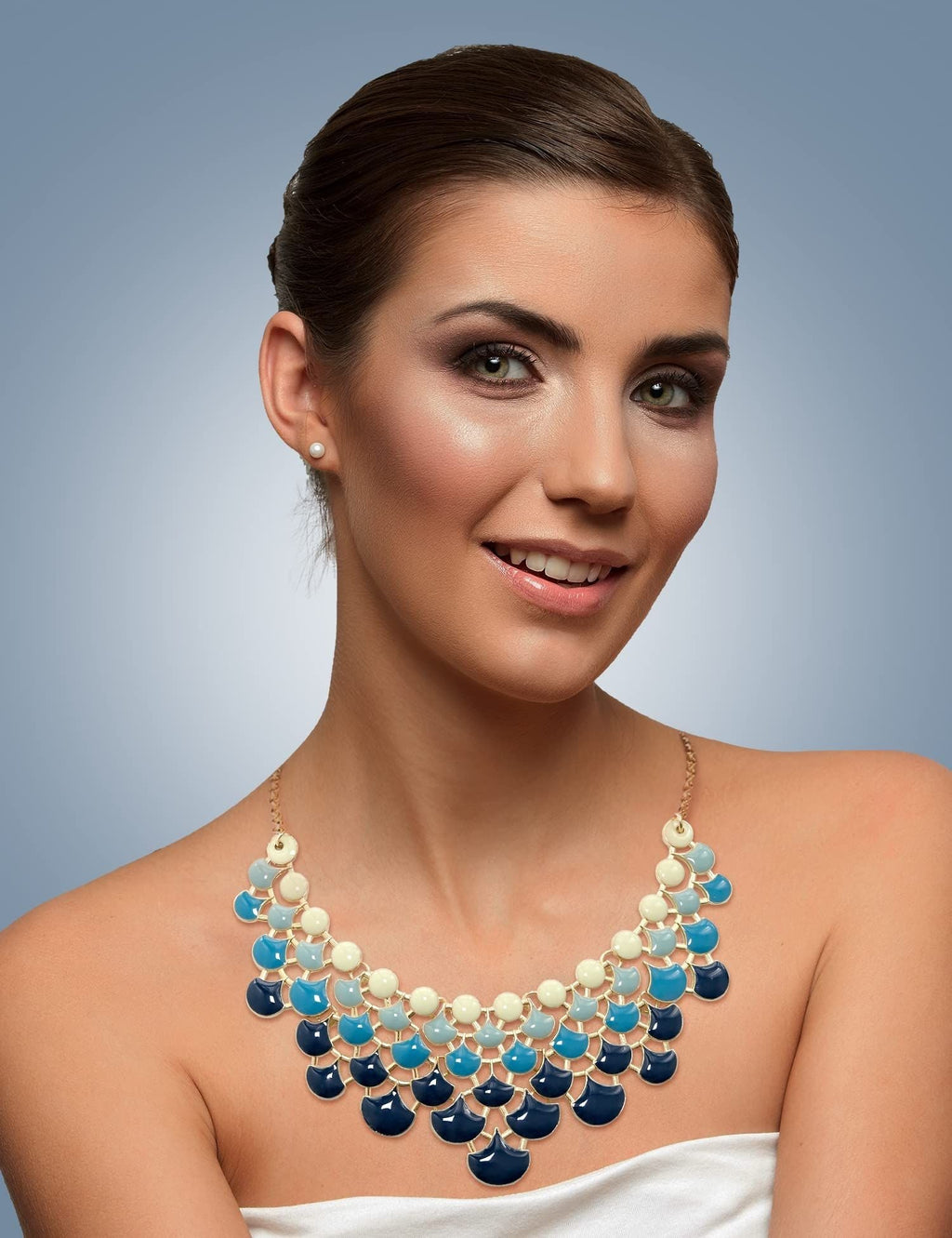 Jane Stone Modeaussage Collier Halskette Vintage Durchbrochenes Lätzchen Kostüm Schmuck