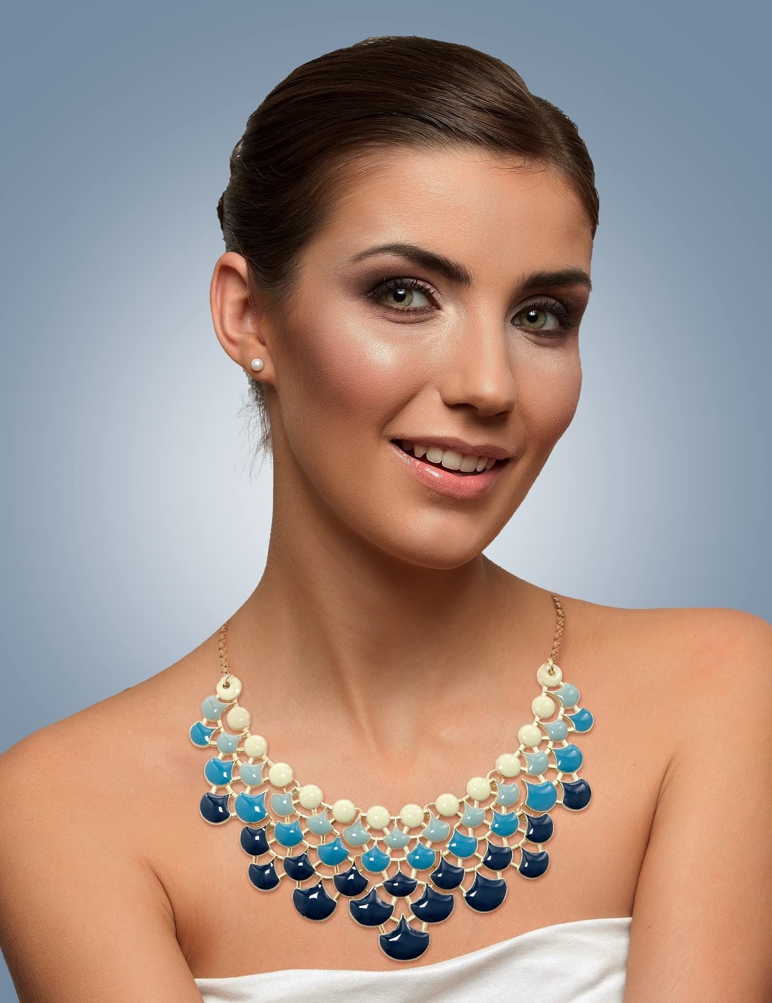 Jane Stone Modeaussage Collier Halskette Vintage Durchbrochenes Lätzchen Kostüm Schmuck