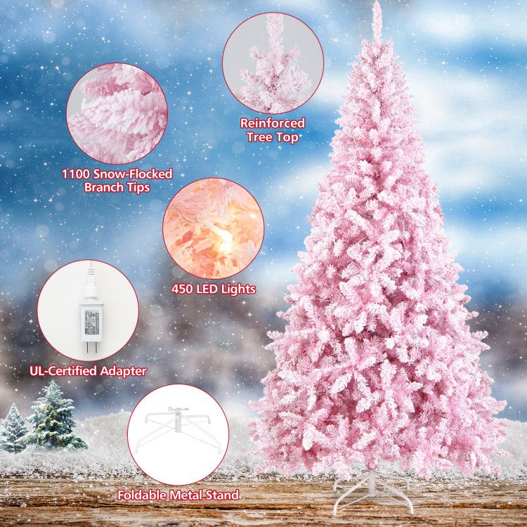Sapin de Noël Floqué de 7,5 Pieds