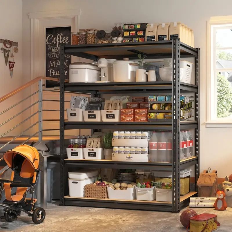 5-stöckiges Metallregal für die Garage, verstellbares Lagerregal 90 cm B x 183 cm H x 40 cm T, Mehrzweck-Organizer für Garage, Keller, Hauswirtschaftsraum und Lagerräume