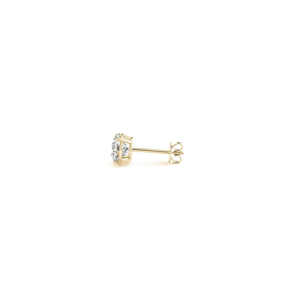 1/2 Karat runder, im Labor gezüchteter Diamant-Ohrstecker aus 585er Gelbgold (G/VS2)