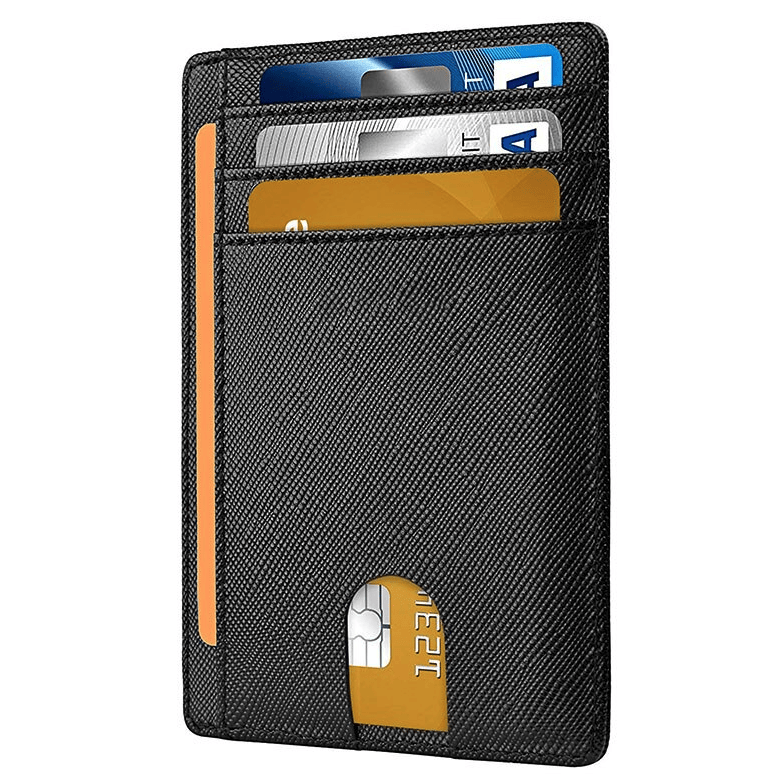 Herren Leder Slim Wallet Kreditkartenetui RFID Blocker Geldbörse Ausweis Geldfach PU USA