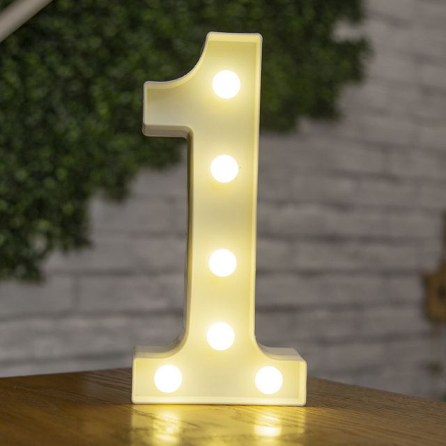 Lettres Lumineuses LED Alphabet Numéro Décoration Lampe à Pile Veilleuse pour la Maison Mariage Anniversaire Fête de Noël