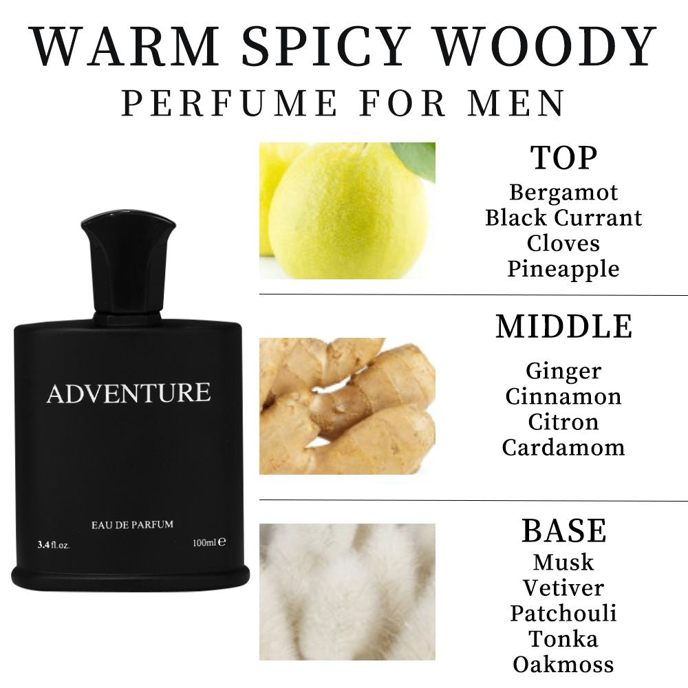 100ml Eau de Toilette Spray für Herren, langanhaltendes Parfüm, Noten von Bergamotte, schwarzer Johannisbeere, Ananasgeschmack, perfekt für Dates, den Alltag, Partys, zum Verschenken
