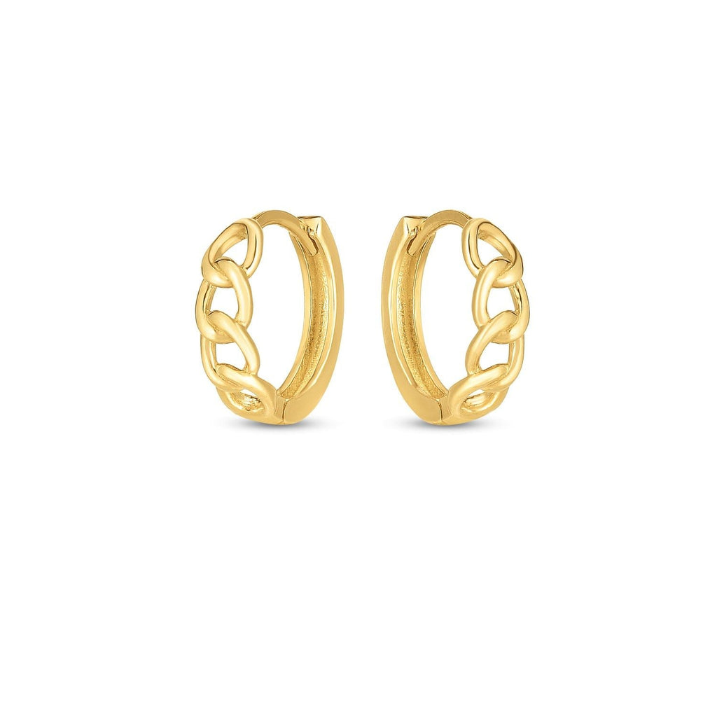 14 Karat Gelbgold Curb Huggie Creolen
