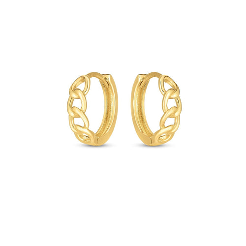 14 Karat Gelbgold Curb Huggie Creolen