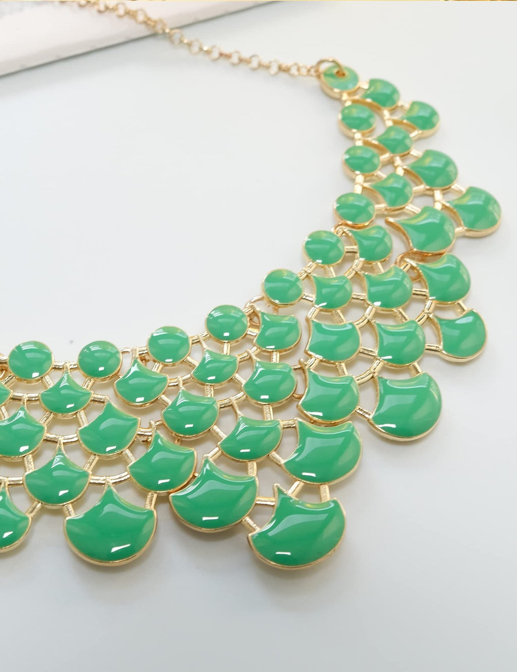 Jane Stone Modeaussage Collier Halskette Vintage Durchbrochenes Lätzchen Kostüm Schmuck
