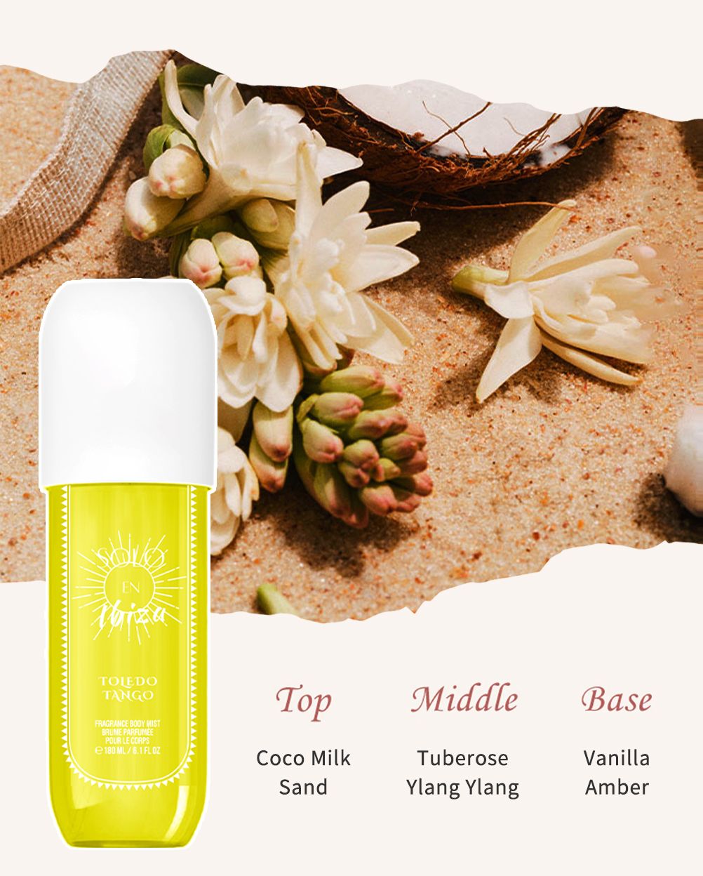 [SOLO EN IBIZA Brume] 1 pièce SOLO EN IBIZA 180 ml Brume Parfumée Longue Durée Cheveux & Corps pour Femme Parfait pour les Rendez-vous, les Fêtes et les Cadeaux